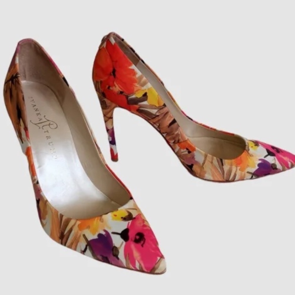 Ivanka Trump Floral Heels sz 8 1/2 M